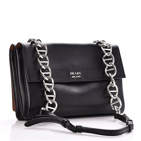 prada vitello soft chain shoulder bag|Prada Vitello Soft Chain Shoulder Bag .